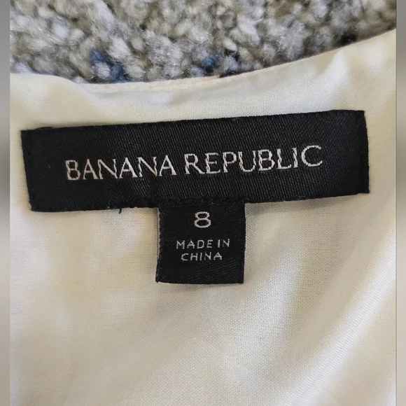 Banana Republic Purple and Cream Fit and Flare Midi Dress V-neck - Picture 4 of 6